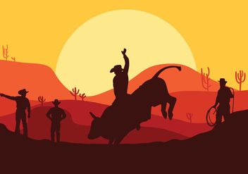 Bull Rider Vector - vector #337653 gratis